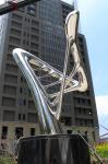 Polished Stainless Steel Sculpture , Modern Style Outdoor Metal Sculpture