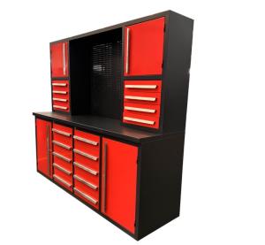 China 18 Drawers Metal Industrial Heavy Duty Workbench Steel Welding Table for Tool Storage factory