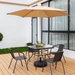 Camping Round Aluminum Center Pole Umbrella for Outdoor Restaurant Cafe Hotel