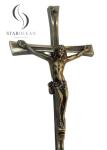 Customizable Antique Brass Metal Funeral Cross 39*15cm SGS Certified ZJ-01