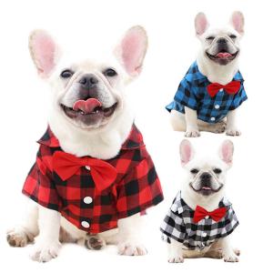 China Pet Clothes Dog Wedding Shirt with Bowknot Decoration factory