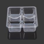 4 Compartment 12*12*5cm Plastic Pastry Packaging