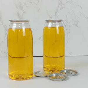 China Food Grade 500ml Plastic Container Bottles With Cans Lid Milk Cold Pressed Juices factory
