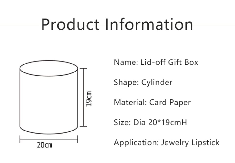 Dia 20cm Height 19cm Cylindrical Paper Box Gold Foil Hot Stamping