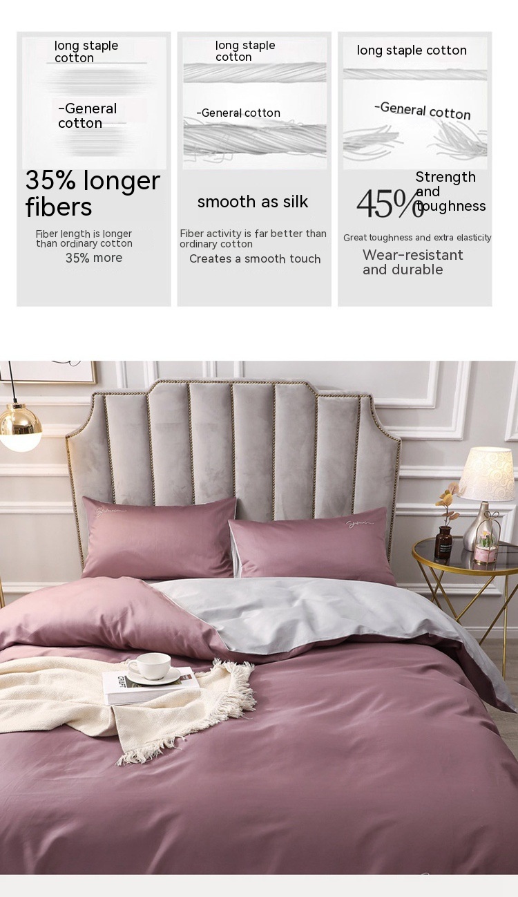 Customized 60s Long Staple Cotton Soft Luxury Duvet Cover Set Comfortable Sets Bedding