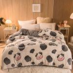 Customized Logo Bedspread Quilt Velvet Embroidery Warm Thick Quilt Winter Quilt