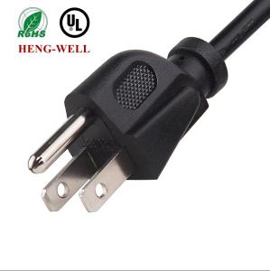 China USA 125V Power Cord in Black PVC with NEMA 5-15P Connector factory
