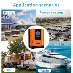 Smart Off-Grid MPPT Controller LCD Display and Touch Button for Advanced Solar