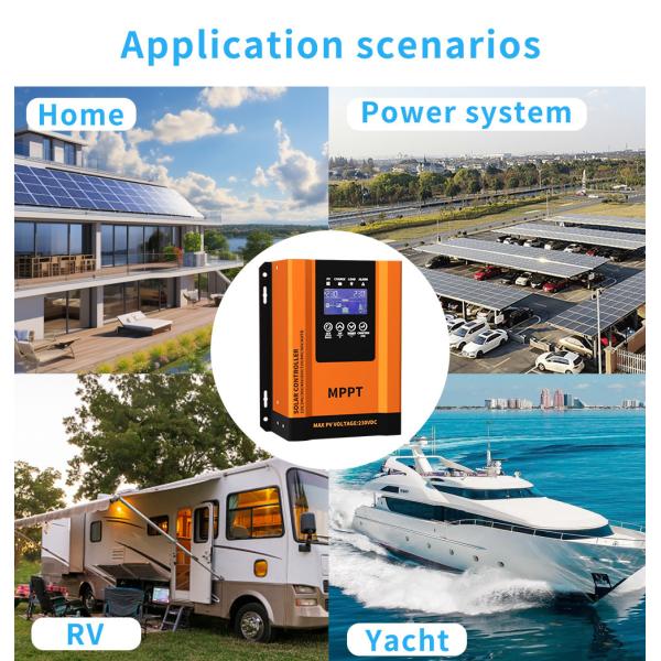 Smart Off-Grid MPPT Controller LCD Display and Touch Button for Advanced Solar