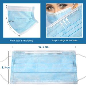 China High BFE 95%-99% Blue Disposable Protective Face Mask Skin Friendly For Adults factory
