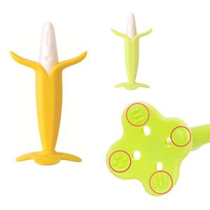 China Soft Training Silicone Baby Brush Colorful With Base / Small Head Lightweight factory