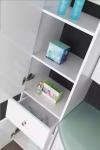 Floating Cabinet Modern Bathroom Vanity In Green Glass Top White Glossy