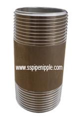 China SCH40 STAINLESS STEEL THREADED PIPE NIPPLE NPT 304/316 ASTM A312 factory