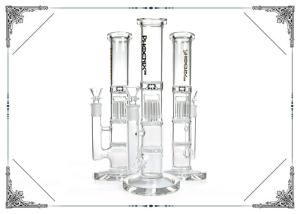 China 6 Arms Tree Percolator Bongs Honeycomb Perc Hookah Clear Straight Tube Glass Smoking Water Pipe factory