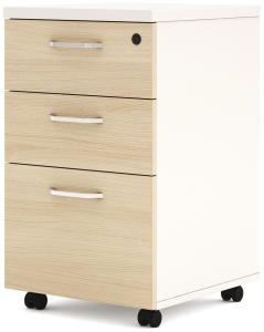 China Wooden Melamine Office Furniture Small Mobile Storage Cabinet With 3 Sliding Drawers factory