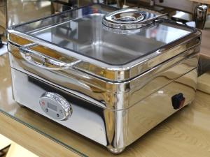 China Temperature Memory Stainless Steel Cookwares / Square Electric Chafing Dish factory