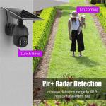 PIR Radar Tuya Smart Camera PTZ 355 Solar Powered Wireless Outdoor Security