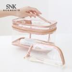Logo Custom Pink Clear Handle Wash PVC Cosmetic Bag
