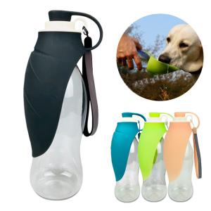 China 580ml Leaf Foldable Silicone Dog Water Bottle Dog Drinking Bottles For Travelling Hiking factory