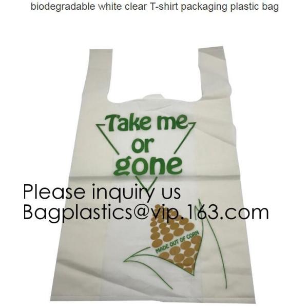 BIO Biodegradable Pre-Printed Thank You Retail Bags,Green Plastic T-shirt