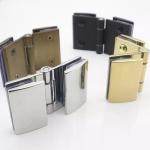Frameless Square Shower Hinge in Stainless Steel for Polish Stain Black Glass