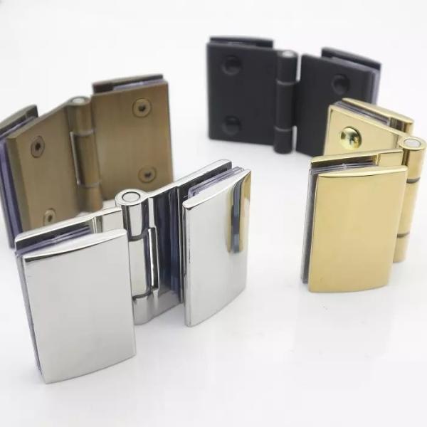 Frameless Square Shower Hinge in Stainless Steel for Polish Stain Black Glass