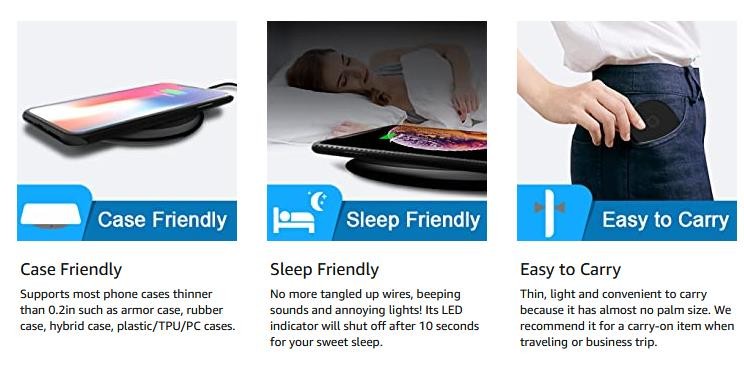 10W 7.5W Mobile Phone Wireless Charger For IPhone Samsung Airpods