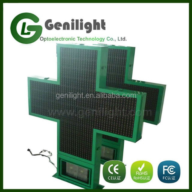 Green LED PHARMACY Cross Display Eye-Catching Illuminated Sign for Attracting Customers