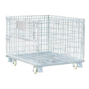 China Electroplated 2 Ton 1000mm Height Folding Wire Mesh Container factory