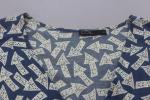 Soft Fashion Ladies Blouse Short Sleeve Blue Printing Color With Different Size