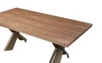 Stainless Steel Base Industrial Wood Dining Tables Rectangle Rustic