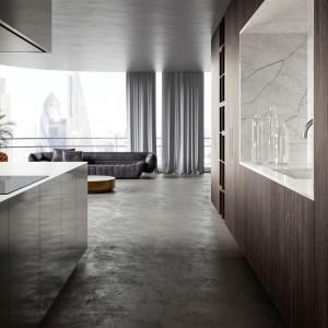 China Custom Aluminum Simple Wood Veneer Wall Cabinet Kitchen Modern 304 Stainless Steel Kitchen Cabinet With Island factory