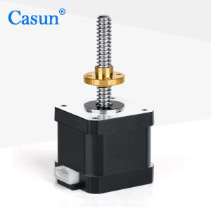 China Casun Linear 34mm NEMA 17 Stepper Motor With Lead Screw 42mm 6.4V 1.28A factory