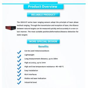 8V-24V Power Supply UNIVO Red Mini Protective Lidar Sensor for Position