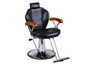 China WT-3202 Professional Hair Styling Chair Black PU Chrome Armrest with Wood factory