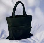 37cm 35cm Nylon Laptop Tote Bag Black Eco Friendly Handbag