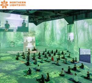 China Yoga Studio Holographic Projection Digital Art 360 Immersive Projection Experience Room factory