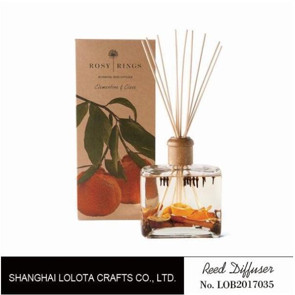 Wooden Top Lid Wooden Reed Diffuser Reed Diffuser With Dry Fruit And Flower And