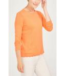 WOMEN'S 54% COTTON/44% MODAL/2% SPANDEX PULLOVER KNITTED STRIPE SWEATER WITH