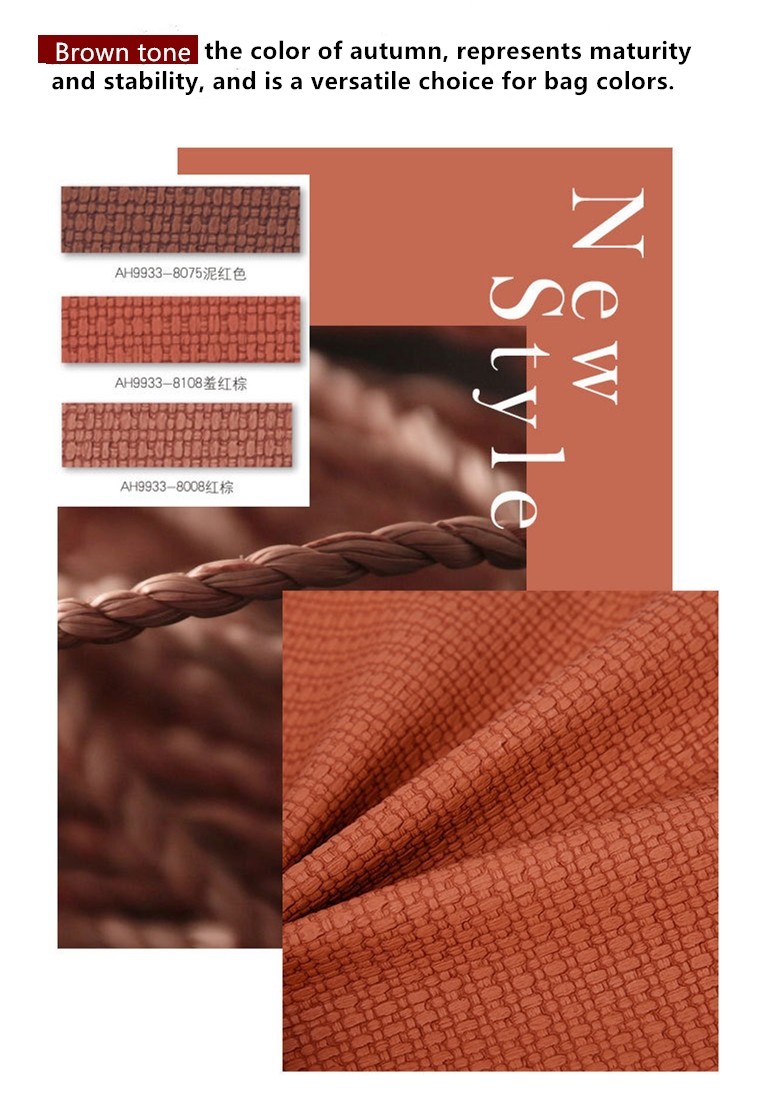 1.2mm Stylish Woven Pattern PVC Leather Handbag Placemat Wallpaper Decoration Cosmetic Box Packaging