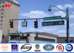 3m Expressway Traffic Light Pole , 1500mm Double Bracket Overpass Metal Light