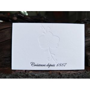 Blind Debossing Premium Business Cards On Pure Cotton Paper Silver Foil Stamped