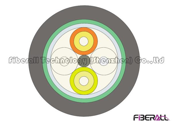Waterproof Fiber Optic Cable Outdoor , 4 Core Single Mode Fiber Optic Cable PE