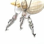 Mermaid Oyster Pearl Cage Necklace Beads Cage Essential Oil Diffuser Locket