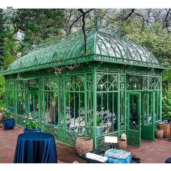 Movable Sunroom Wrought Iron Cast Iron Gazebo Metal Green House Safely Reinforced Large Outdoor Wedding