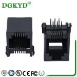 Black Plastic Housing Telephone Jack 6p6c Rj11 Connector