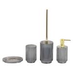 Ion Nickel Plated Glass Bathroom Accessories With Vertical Stripe