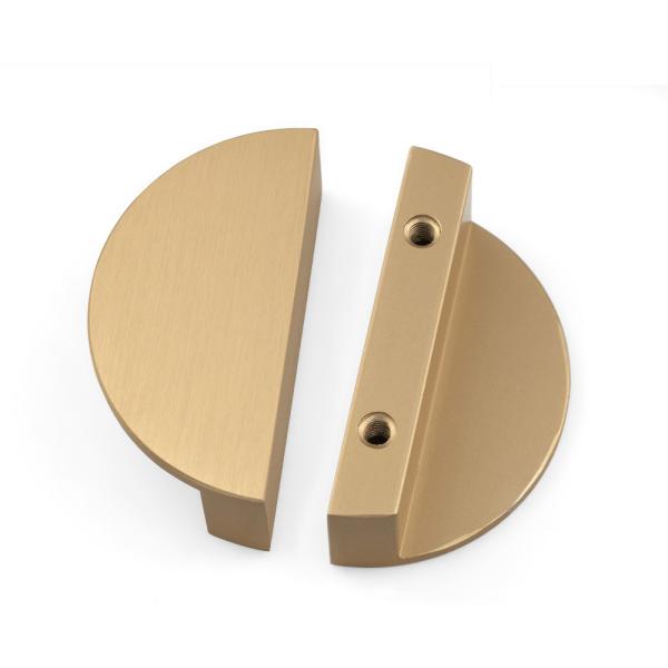 120mm Gold Brass Color Half Moon Modern Drawer Pulls Aluminum Cabinet Handles
