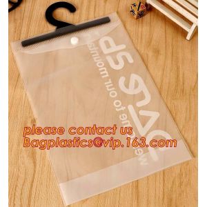 Custom printing eva material underwear cloth garment bag with hanger hook,EVA