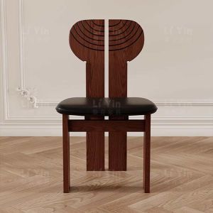 Modern Solid Wood Dining Chair Retro Leisure Style Hotel Coffee Shop Creative